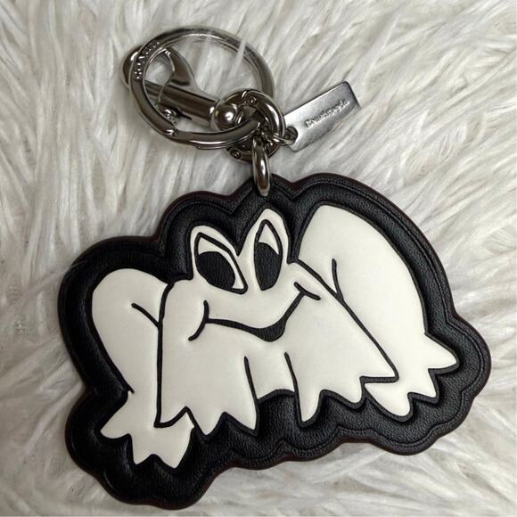 COACH Frog Ring Bag Charm Leather - Picture 1 of 4